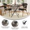 Merrick Lane Mael Set of Two Stacking Thonet Bistro Style Chair with Arms, Textilene Seat, and Bamboo Finished Metal Frame for Indoor/Outdoor Use